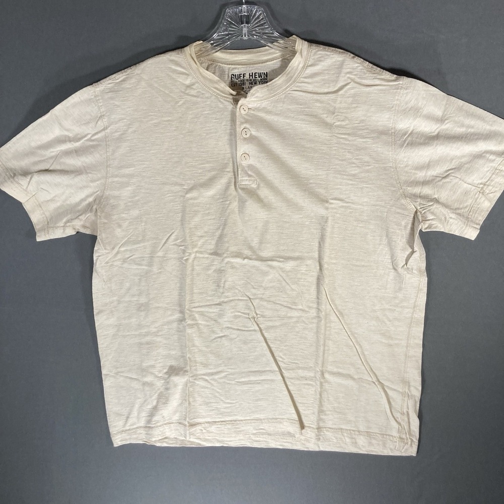 Ruff Hewn Henley Shirt Mens XL Short Sleeve‎ Cotton Casual India